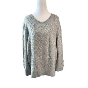 New Women's Croft & Barrow Sweater Size XL Gray Cozy Pullover Long Sleeve Knit